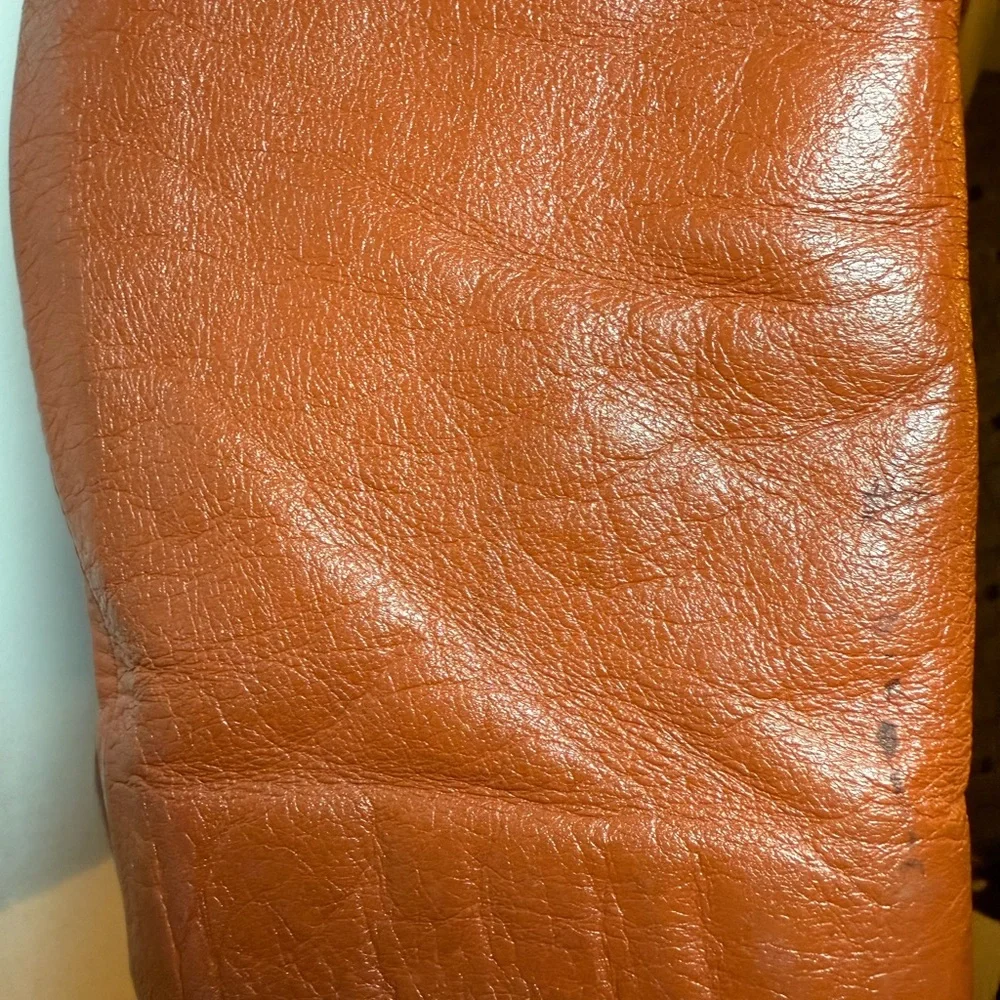 Authentic Original Vintage Style Rust Orange Leather Blazer Jacket - Picture 9 of 15
